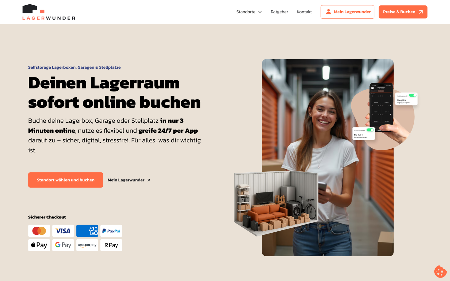 Startseite von lagerwunder.com
