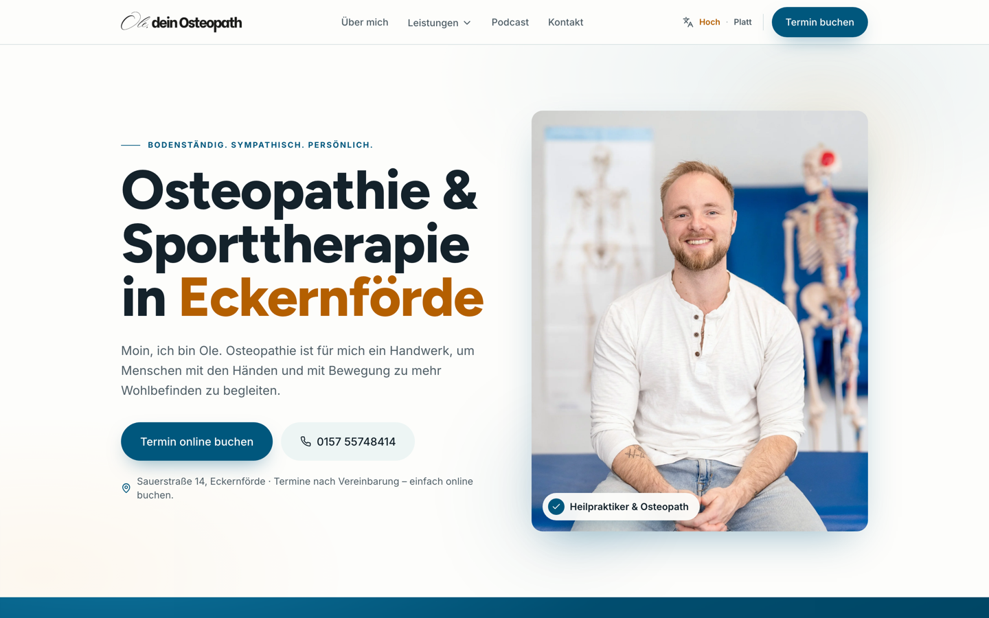 Startseite von ole-osteopathie.de