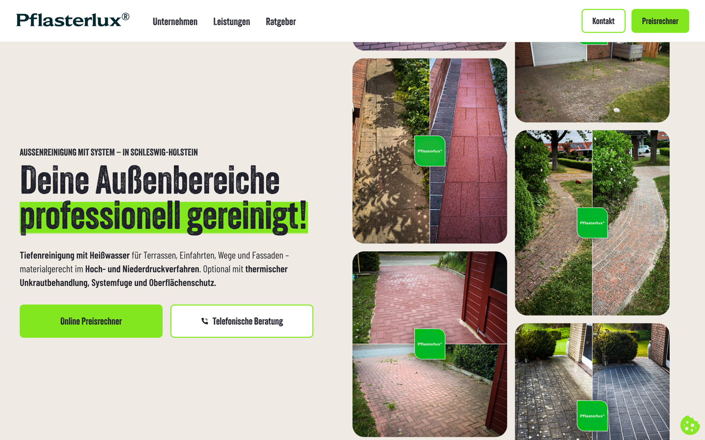 Startseite von pflasterlux.de